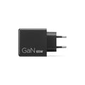 Cargador Lenovo Dual USB-C de 65W en color negro, con puertos USB-C para carga rápida y eficiente.