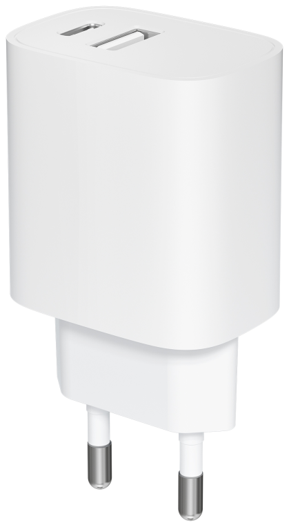 LEOTEC CARGADOR 20W CARGA RAPIDA 1 USB TIPO-C PD 1 USB-A BLANCO - detalle