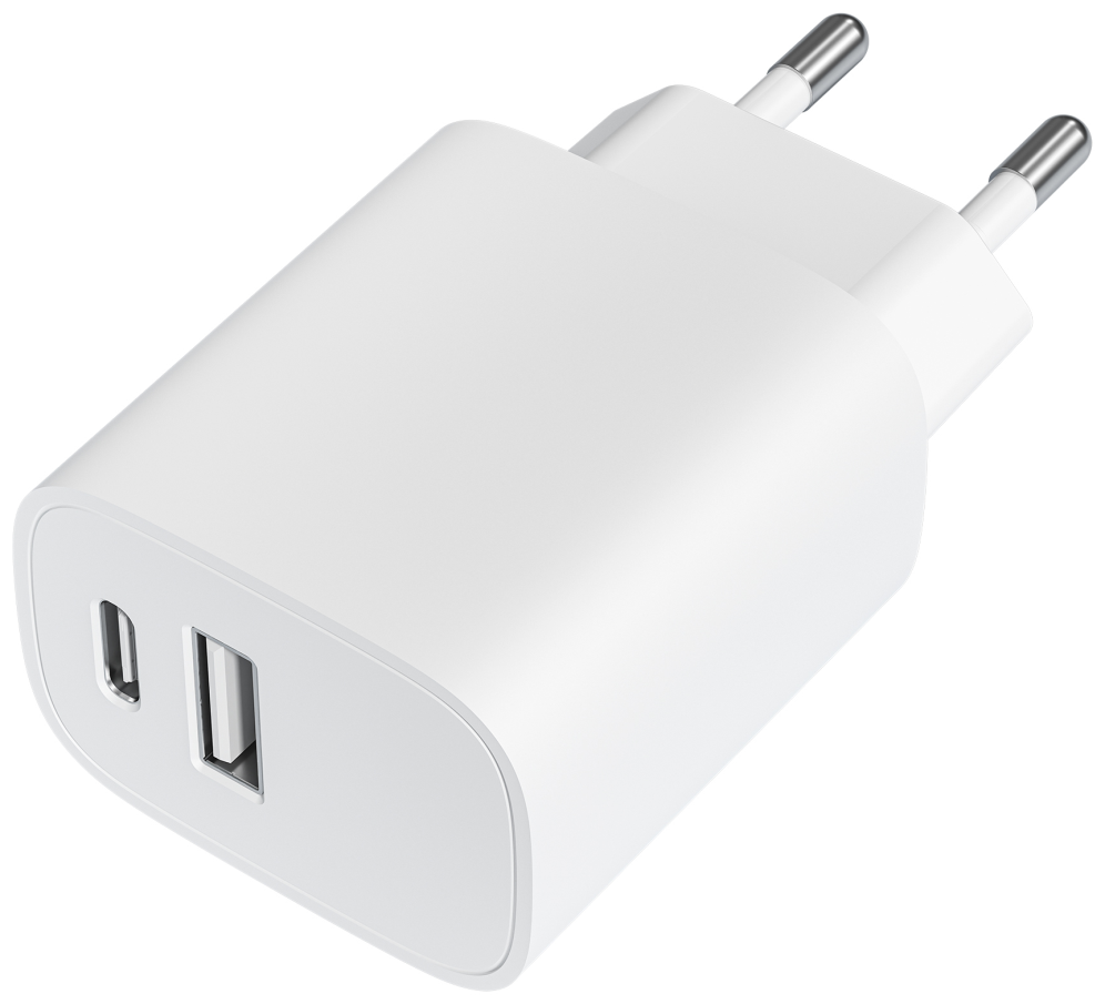 LEOTEC CARGADOR 20W CARGA RAPIDA 1 USB TIPO-C PD 1 USB-A BLANCO - detalle