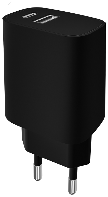 LEOTEC CARGADOR 20W CARGA RAPIDA 1 USB TIPO-C PD 1 USB-A NEGRO - detalle