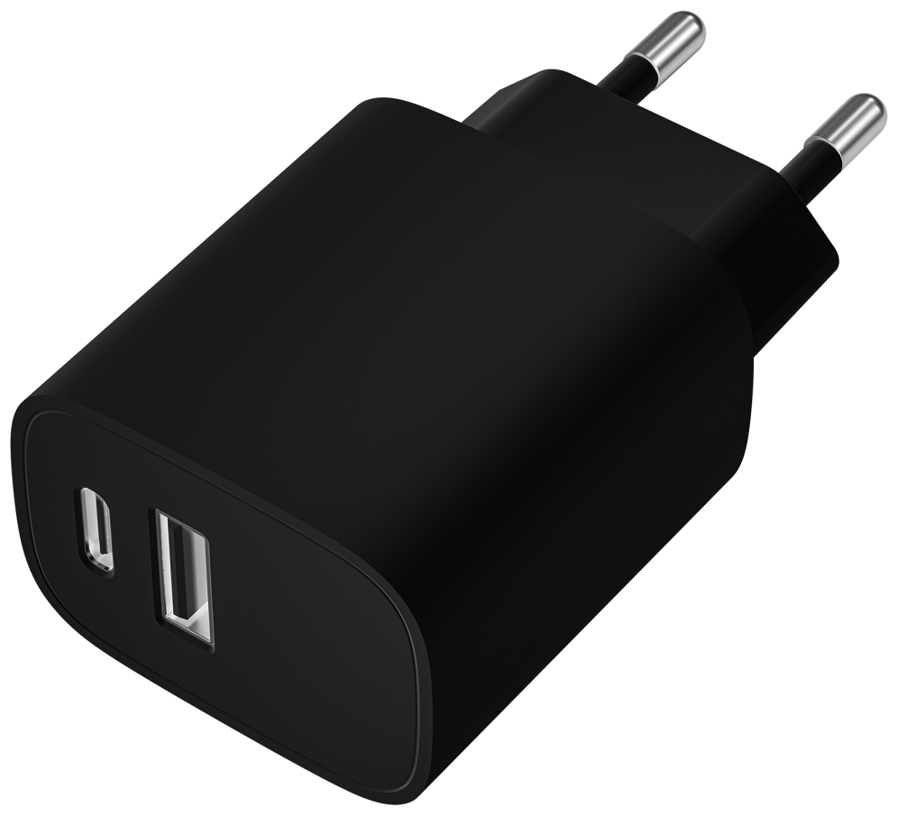 LEOTEC CARGADOR 20W CARGA RAPIDA 1 USB TIPO-C PD 1 USB-A NEGRO - detalle