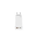 Leotec Carregador 65W GaN 2 USB-C PD + 1 USB-A Blanc