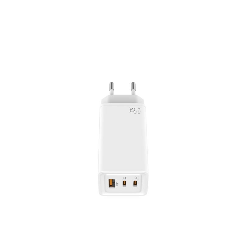 Leotec Cargador 65W GaN 2 USB-C PD + 1 USB-A Blanco