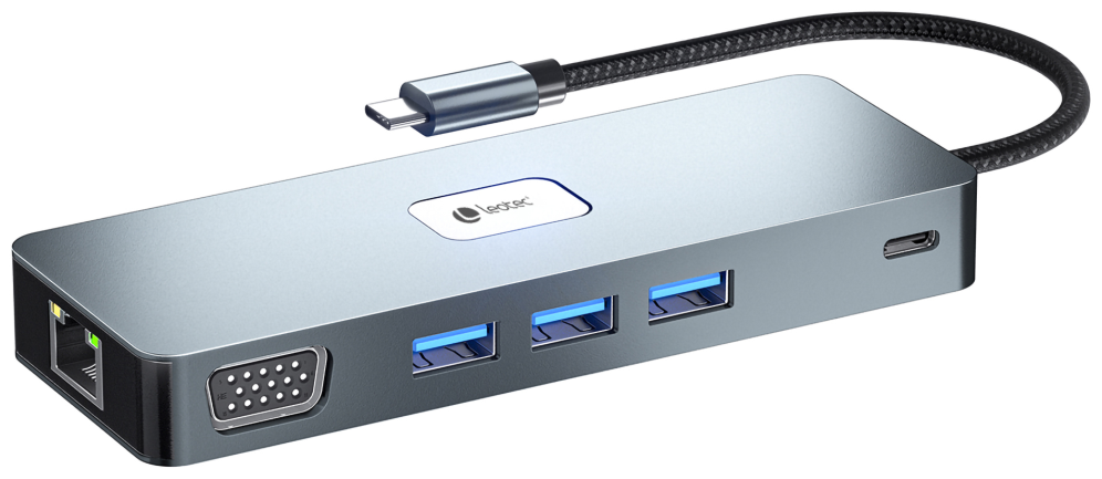 LEOTEC DOCKING STATION 11-1 PLUS 1USB-C PD100 3USB3.2 HDMI VGA GGL LECTJSD MCSD - detalle
