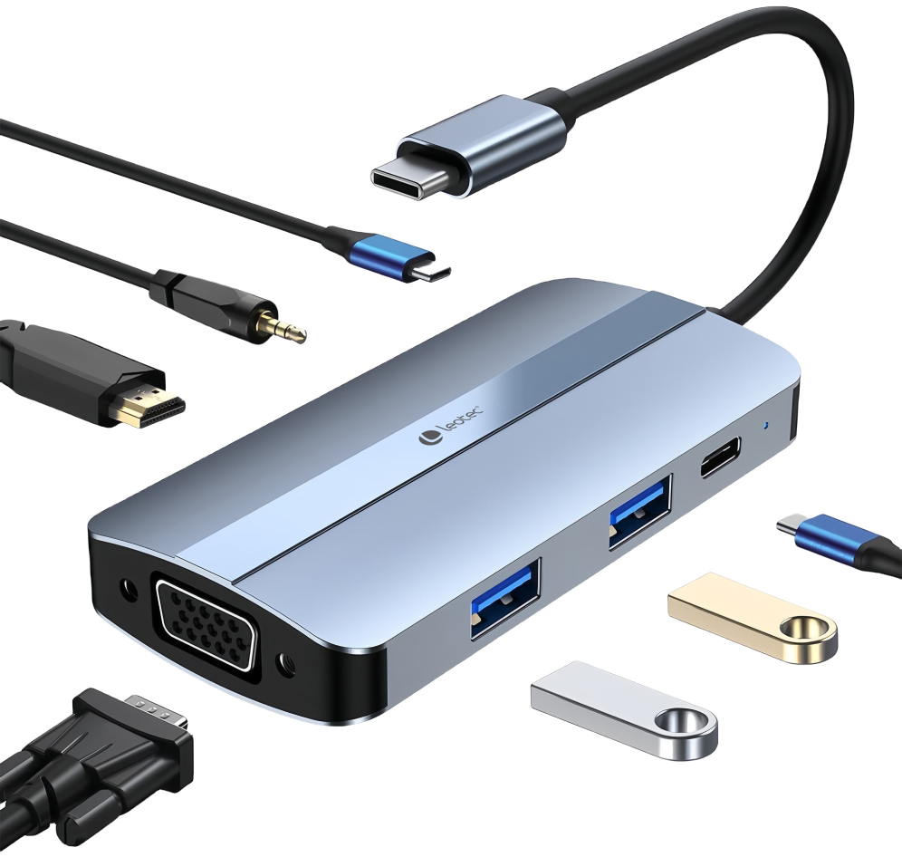 LEOTEC DOCKING STATION 7-1 1USB-C PD100 1USB3.0 1USB-C 1USB2.0 1HDMI - detalle