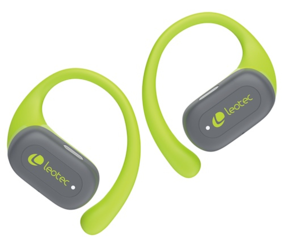LEOTEC EARPHONES OPEN AIR ZENITH SPORT GRIS-LIMA - detalle