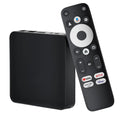Convertidor de Smart TV Leotec LETVBOXGC06 en color negro con capacidades 4K Ultra HD, WiFi y Ethernet.