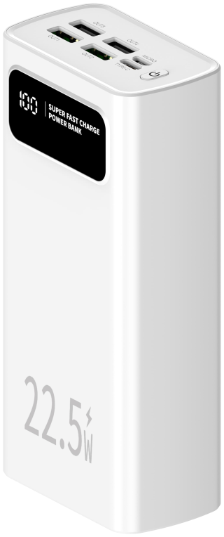 LEOTEC POWERBANK 30000MAH 22,5W PD20W BLAN (1 USB-C+4USB-A INC USB-A A USB-C) - detalle