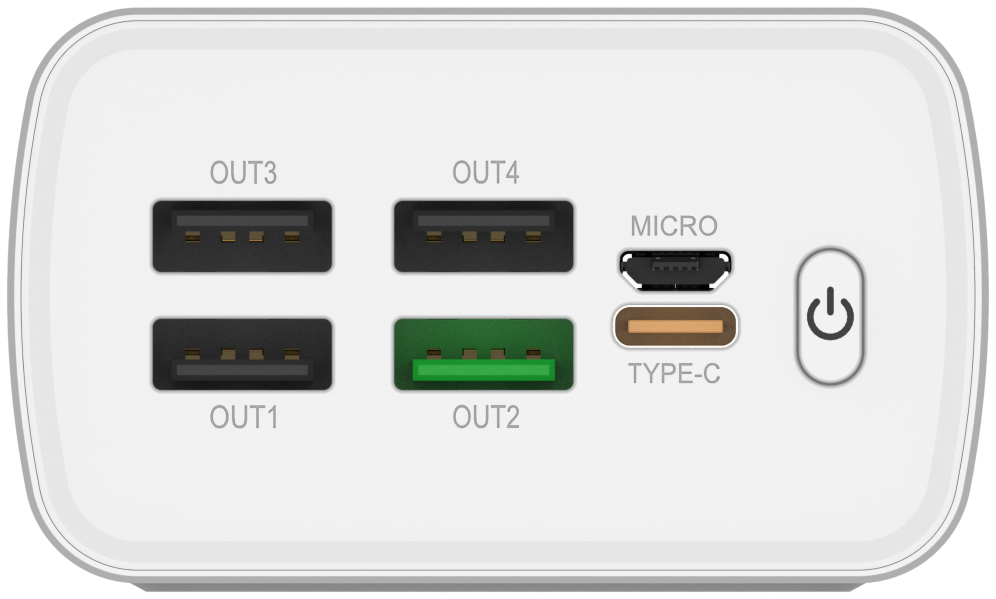 LEOTEC POWERBANK 30000MAH 22,5W PD20W BLAN (1 USB-C+4USB-A INC USB-A A USB-C) - detalle