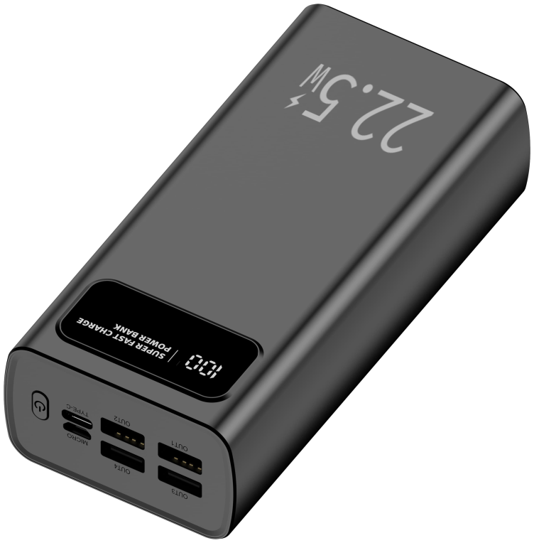 LEOTEC POWERBANK 30000MAH 22,5W PD20W NEG (1 USB-C+4USB-A INC USB-A A USB-C) - detalle