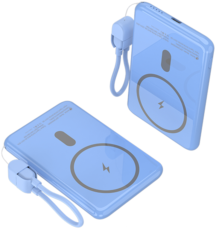 LEOTEC POWERBANK 5000MAH 20W FAST CHRG AZUL 1USB-C+WIRELESS INC LAN CAB USB-C A USB-C 65W - detalle