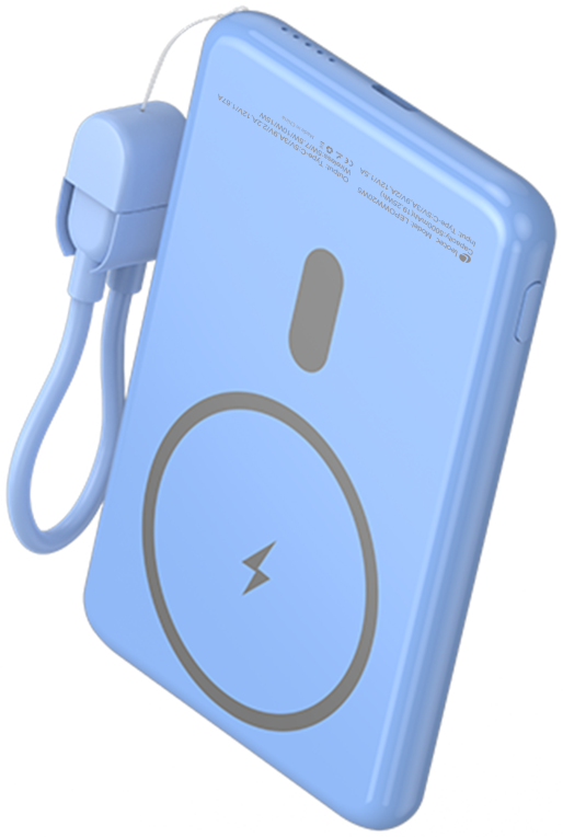 LEOTEC POWERBANK 5000MAH 20W FAST CHRG AZUL 1USB-C+WIRELESS INC LAN CAB USB-C A USB-C 65W - detalle