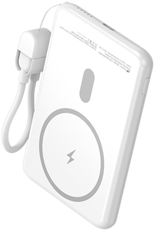 LEOTEC POWERBANK 5000MAH 20W FAST CHRG BLANCO 1USB-C+WIRELESS INC LAN CAB USB-C A USB-C 65W - detalle