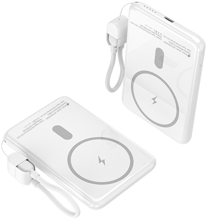LEOTEC POWERBANK 5000MAH 20W FAST CHRG BLANCO 1USB-C+WIRELESS INC LAN CAB USB-C A USB-C 65W - detalle