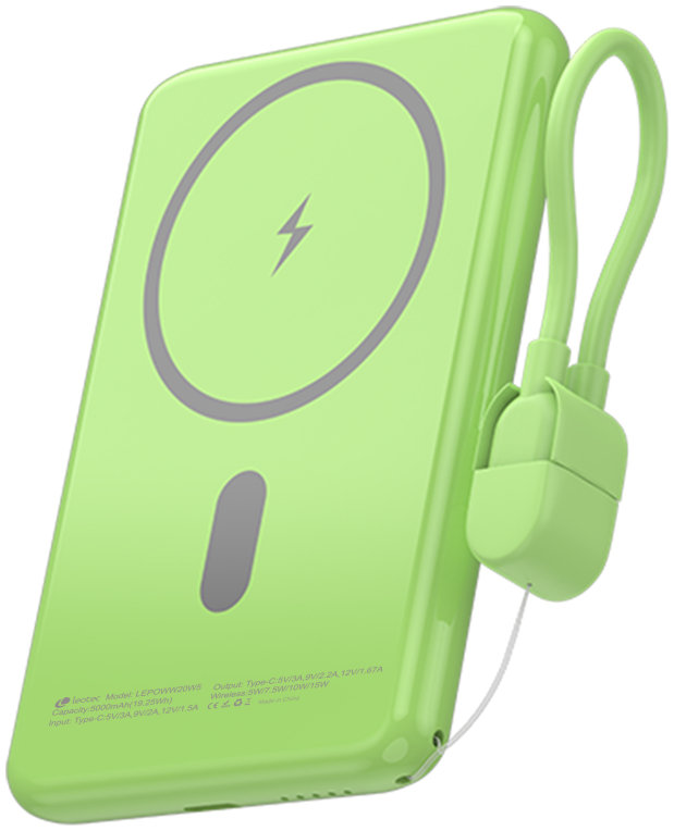 LEOTEC POWERBANK 5000MAH 20W FAST CHRG VER 1USB-C+WIRELESS INC LAN CAB USB-C A USB-C 65W - detalle