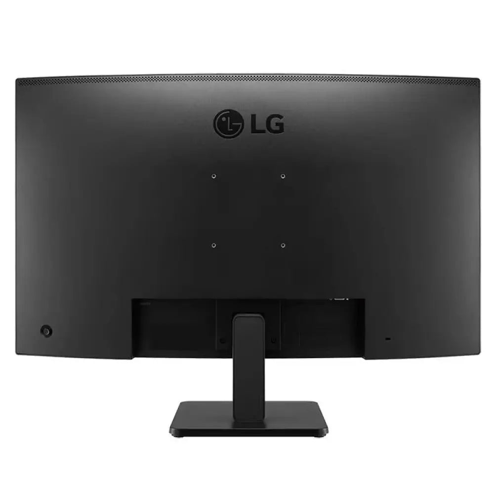 Monitor LG 32MR50C-B de 31.5 pulgadas, pantalla curva FHD, con puertos VGA y 2 HDMI, en fondo negro con pantalla encendida