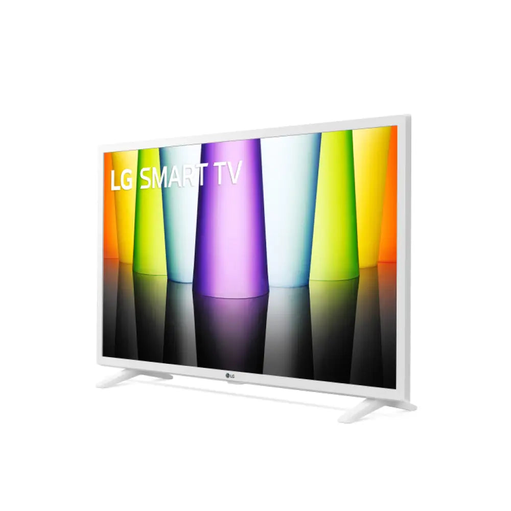 Televisor LED LG FHD 32 pulgadas Smart TV en color blanco con pantalla de 81.3 cm y conectividad Wi-Fi.