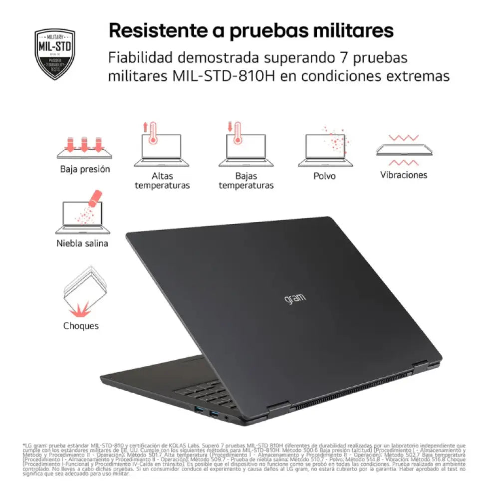 LG Gram 14ZD90T-G.AX88B ordenador portatil Intel Core Ultra 7 255H Portátil 35.6 cm (14") WUXGA 32 GB LPDDR5x-SDRAM 1 TB SSD Wi-Fi 6E (802.11ax) FreeDOS Español Negro - detalle