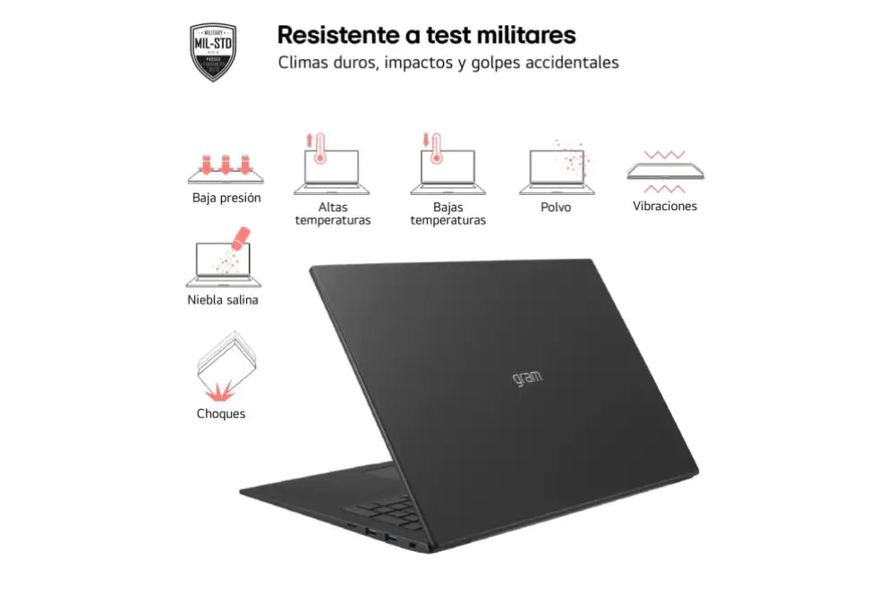 LG Gram 17Z90S Intel Core Ultra 7 155H Portátil 43.2 cm (17") WQXGA 16 GB LPDDR5-SDRAM 512 GB SSD Wi-Fi 6E (802.11ax) Windows 11 Home Español Negro - detalle