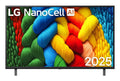 Televisor LG NanoCell AI 55NANO81A6A de 55 pulgadas con pantalla 4K Ultra HD y tecnología LED en color negro.