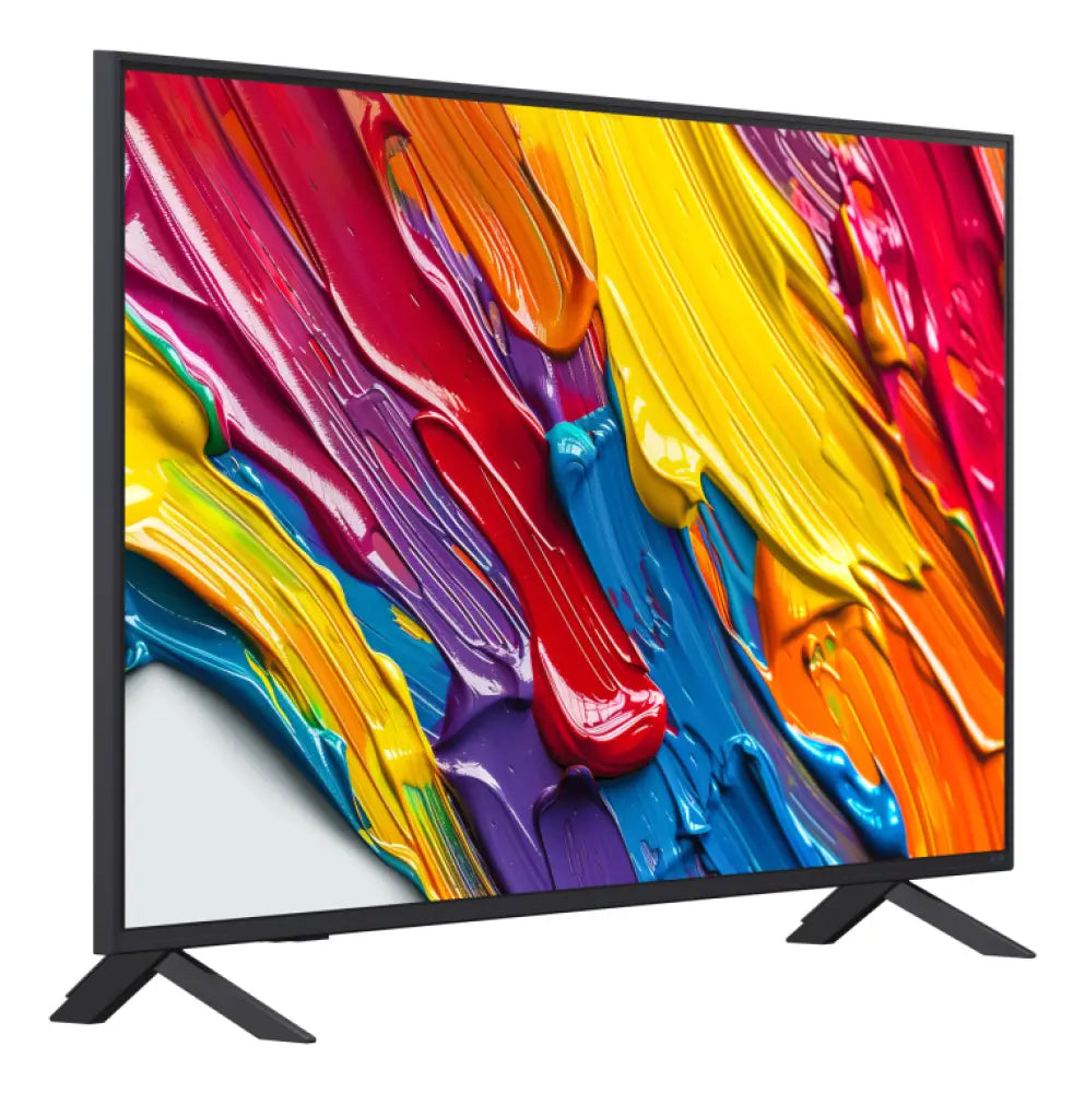 Televisor LED LG QNED AI 50QNED82A6B de 127 cm (50") 4K Ultra HD Smart TV en color negro, vista frontal con pantalla encendida