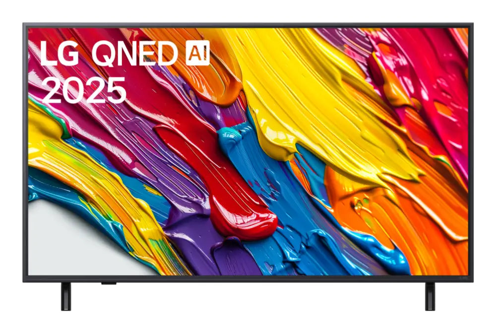 Televisor LED LG QNED AI 50QNED82A6B de 127 cm, pantalla 4K Ultra HD, Smart TV negro con procesador AI y conectividad Wi-Fi.