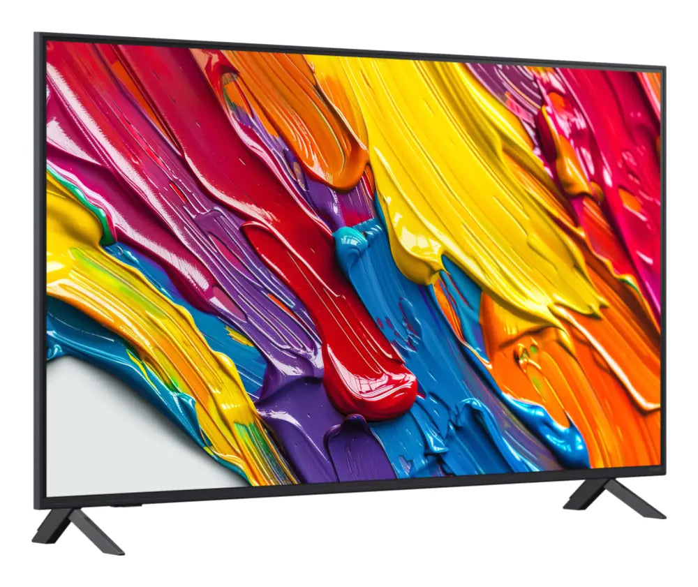 Televisor LED LG QNED AI 55QNED82A6B de 55 pulgadas en color negro, pantalla 4K Ultra HD y funciones inteligentes.