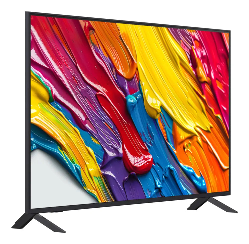 Televisor LED LG QNED AI 55QNED82A6B de 55 pulgadas, pantalla 4K Ultra HD, diseño negro y tecnología inteligente.