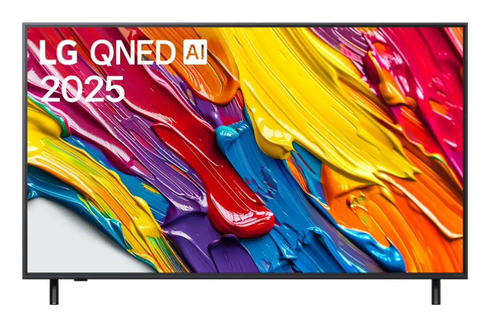 Televisor LED LG QNED AI 55QNED82A6B de 55 pulgadas en negro mostrando pantalla 4K Ultra HD y diseño elegante.