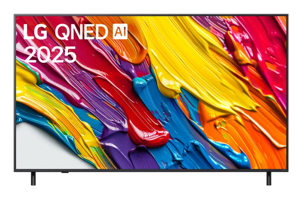 Televisor LED LG QNED AI 65QNED82A6B de 165.1 cm (65") con pantalla 4K Ultra HD y diseño en color negro.
