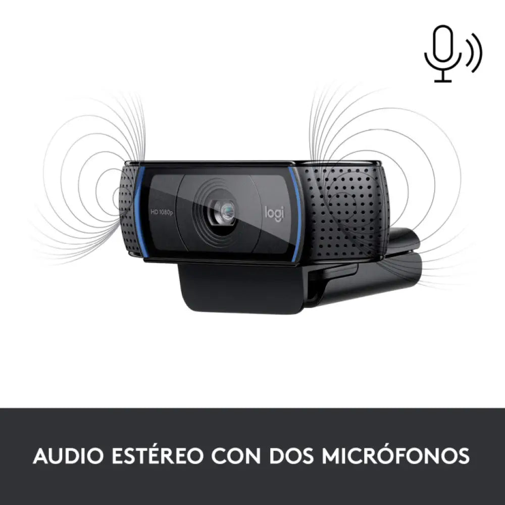 Logitech 960-001055 cámara web 3 MP 1920 x 1080 Pixeles USB Negro - detalle