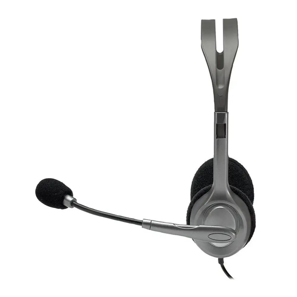 Auriculares Logitech H110 con micrófono estéreo, diseño cómodo para llamadas y audio claro en uso cotidiano