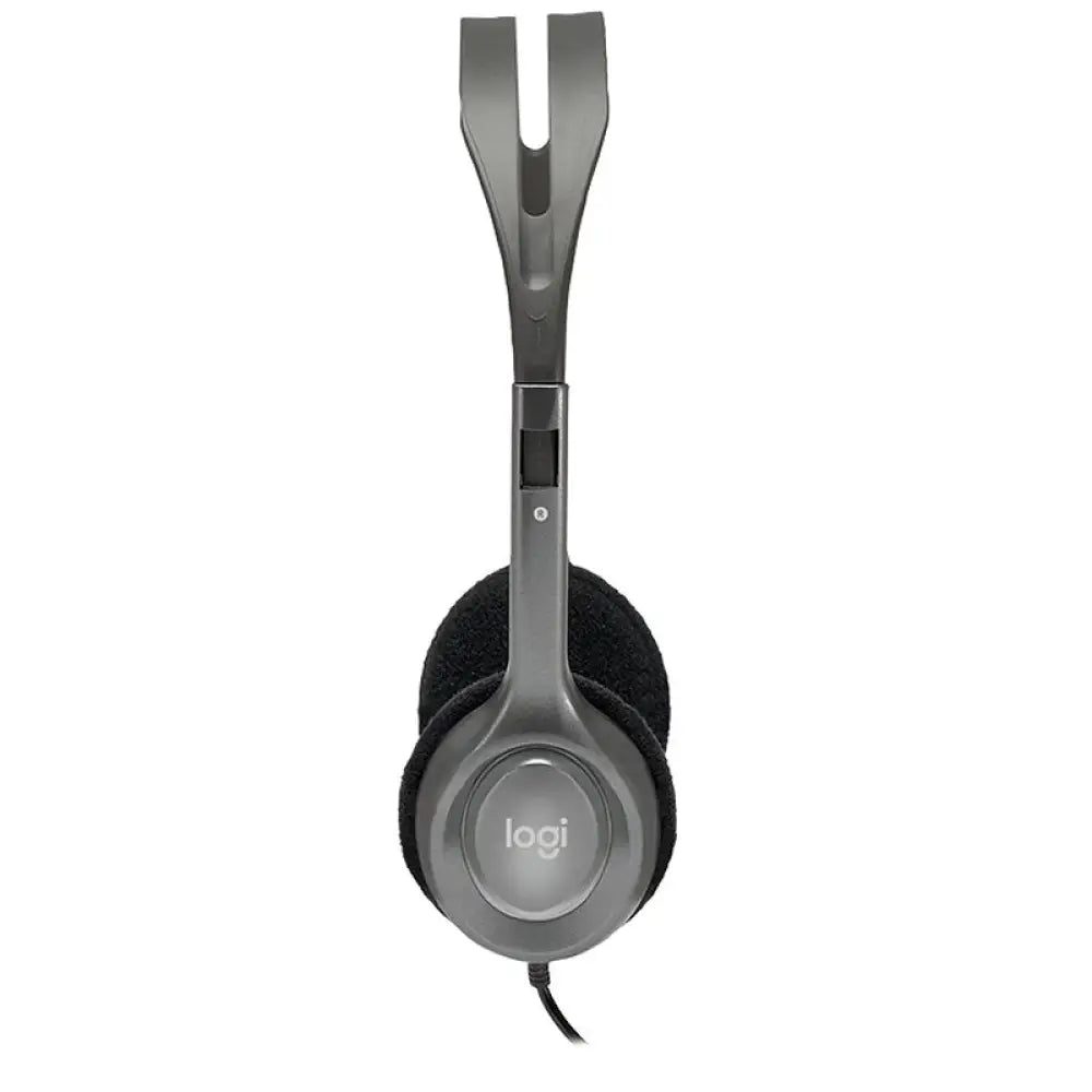 Auriculares Logitech H110 con micrófono estéreo, diseño cómodo y ideal para llamadas y música.