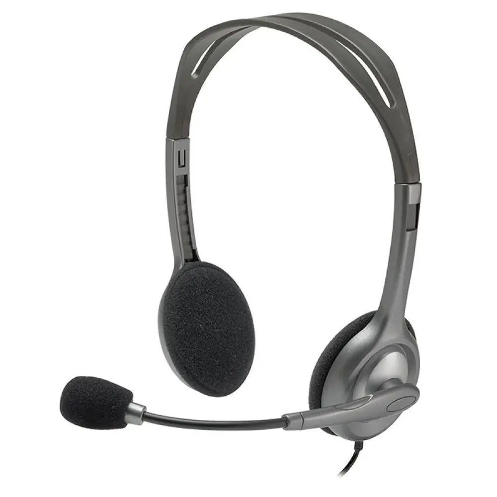 Auriculares Logitech H110 con micrófono estéreo, cómodos audífonos con micrófono para llamadas y audio en computadora.
