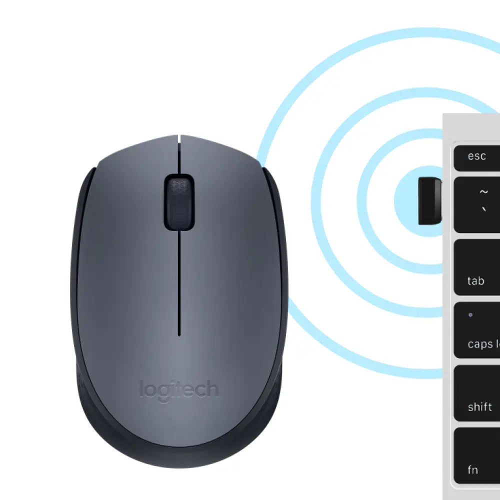 Logitech M170 Grey-K ratón Oficina Ambidextro RF inalámbrico Óptico 1000 DPI - detalle