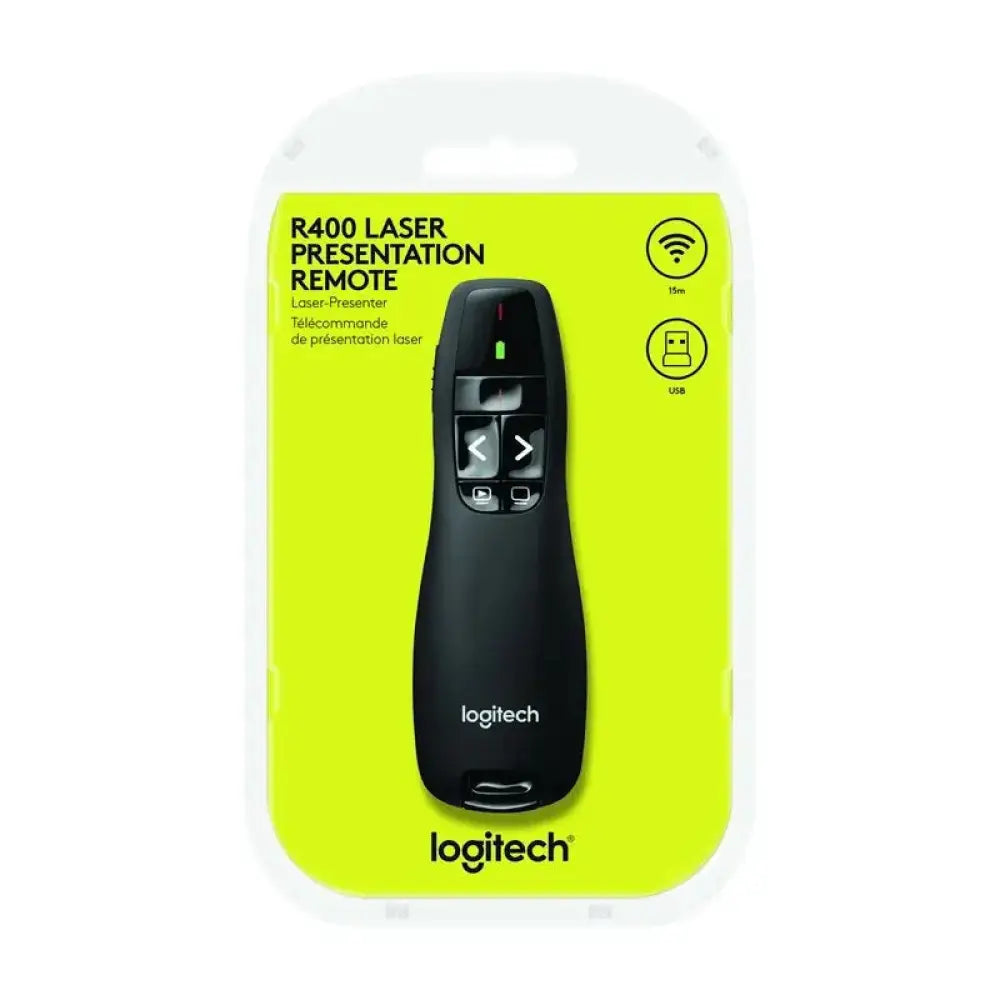 Logitech R400 Wireless Presenter + puntero láser - detalle