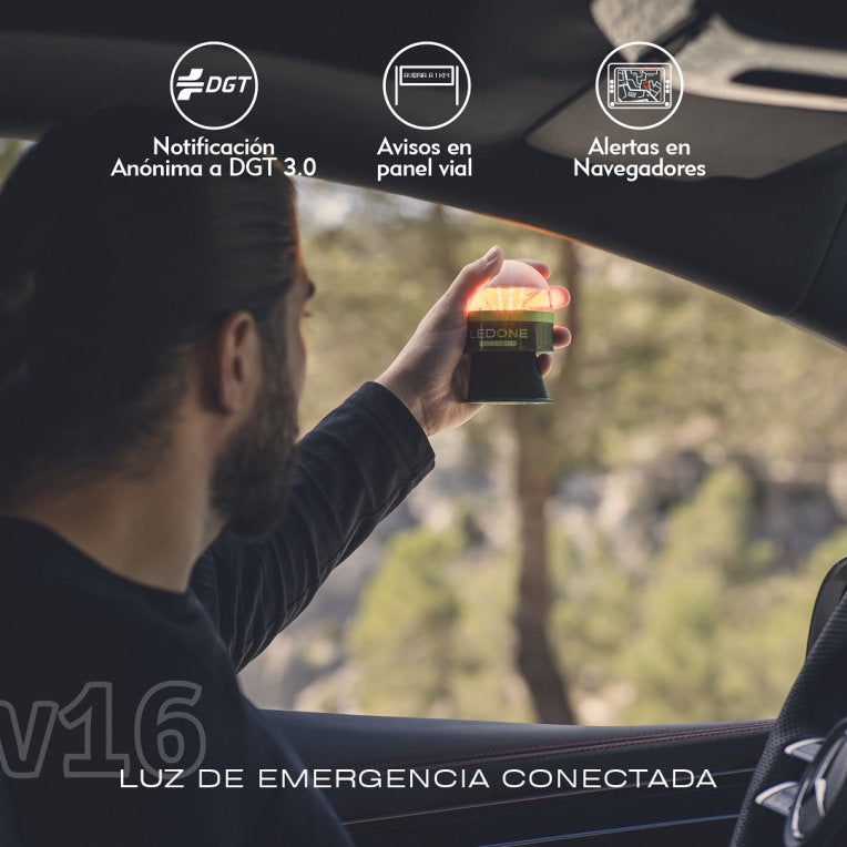 LUZ DE EMERGENCIA LED ONE V16 ECO DGT 3.0 BALIZA GEOLOCALIZADA - detalle