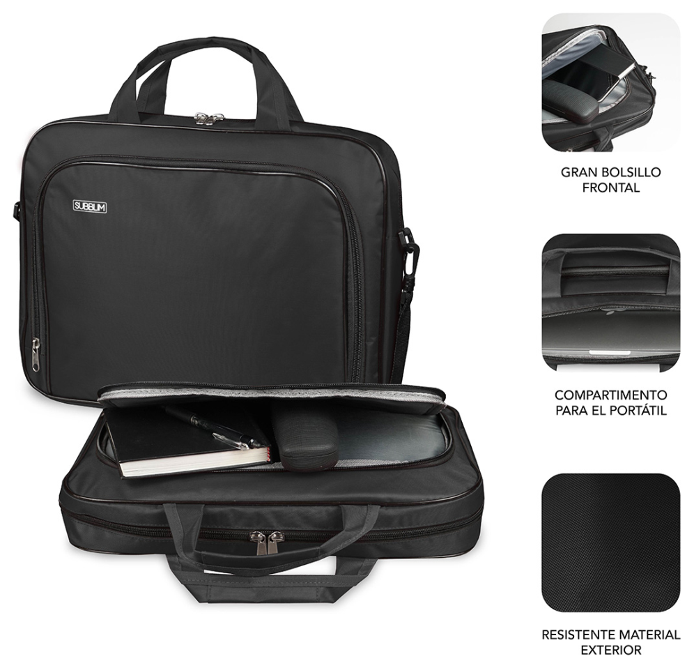 MALETIN SUBBLIM OXFORD 11-12,5" BLACK - detalle