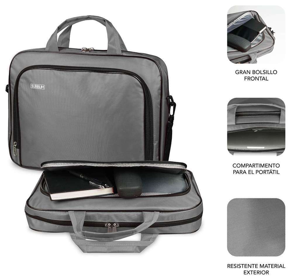 MALETIN SUBBLIM OXFORD 11-12,5" GREY - detalle