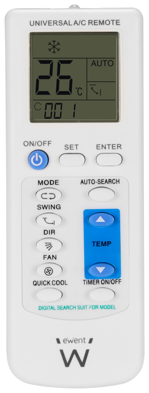 MANDO DISTANCIA UNIVERSAL EWENT EW1579 AIRE ACONDICIONADO CON SOPORTE PARED
