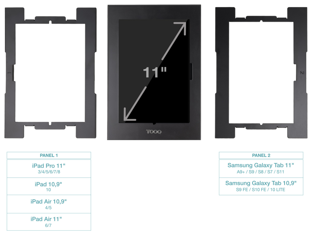 MARCO ANTIRROBO TABLET 11" NEGRO - detalle
