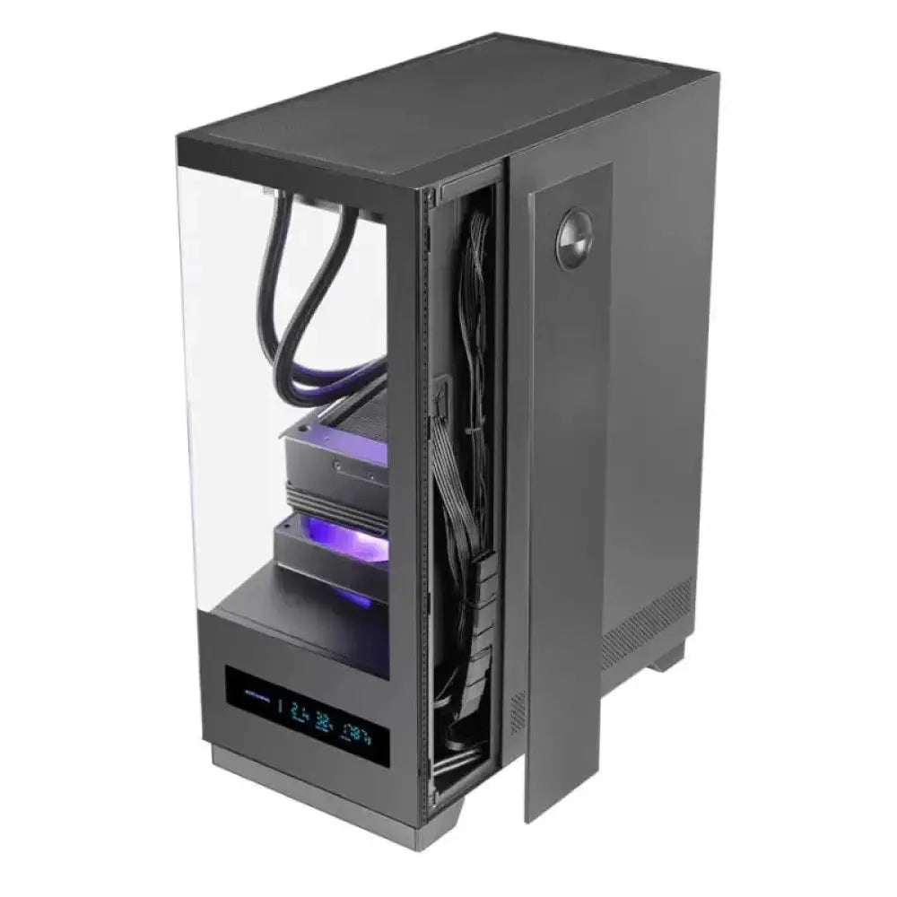 Caja ATX MARS GAMING para monitor negro, torre de microtorre con diseño moderno y espacio para componentes de PC.