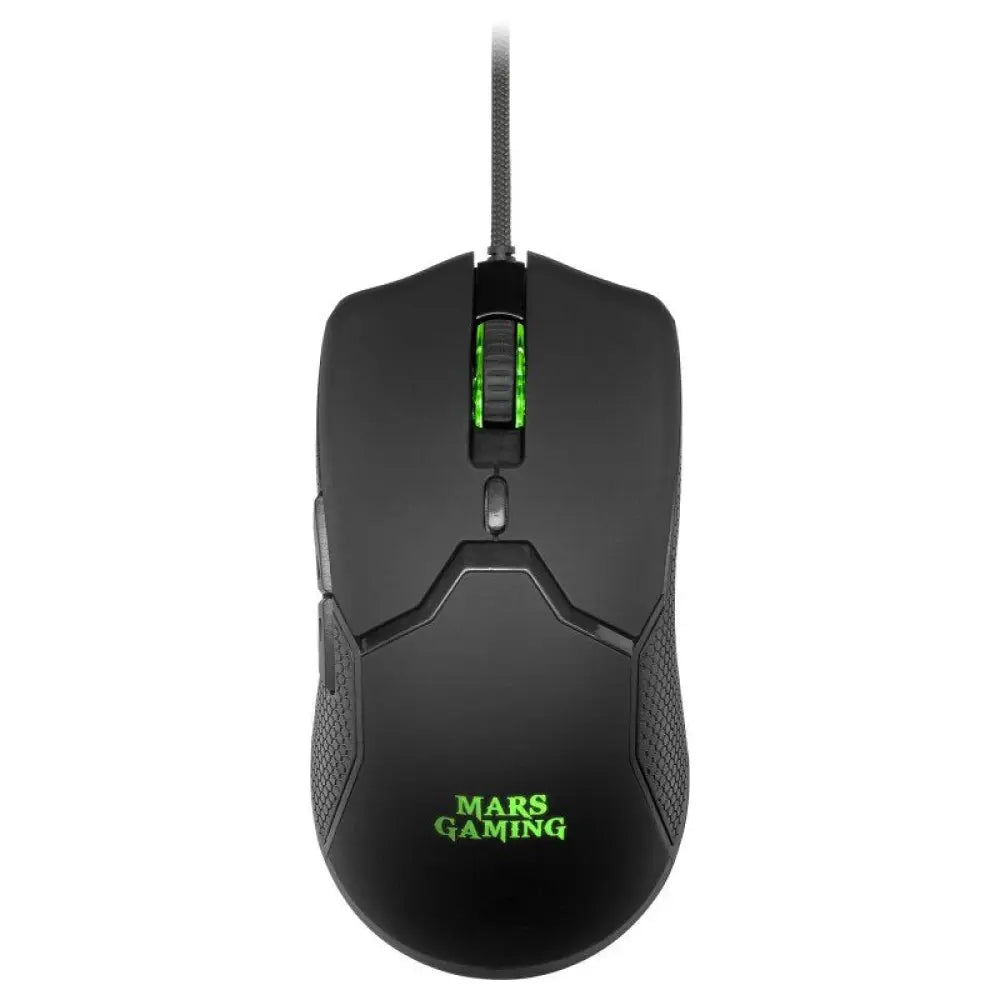 Teclado y ratón gaming Mars Gaming Combo MCPX 3 en 1 RGB negro, con iluminación y diseño ergonómico.