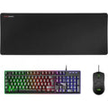 Teclado y ratón gaming Mars Gaming Combo MCPX 3 en 1 RGB negro, con iluminación y diseño ergonómico.