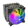 Enfriador MARS GAMING Cooler MCPU-X 6X HP 300W negro con ventiladores y componentes de refrigeración en la imagen.