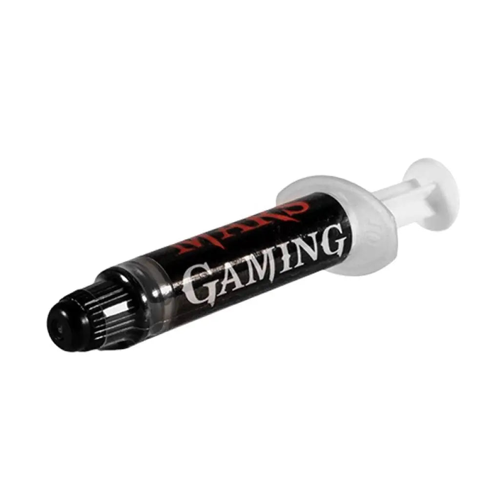 Aplicación de pasta térmica Mars Gaming MT0 en una jeringuilla para refrigeración de componentes electrónicos.