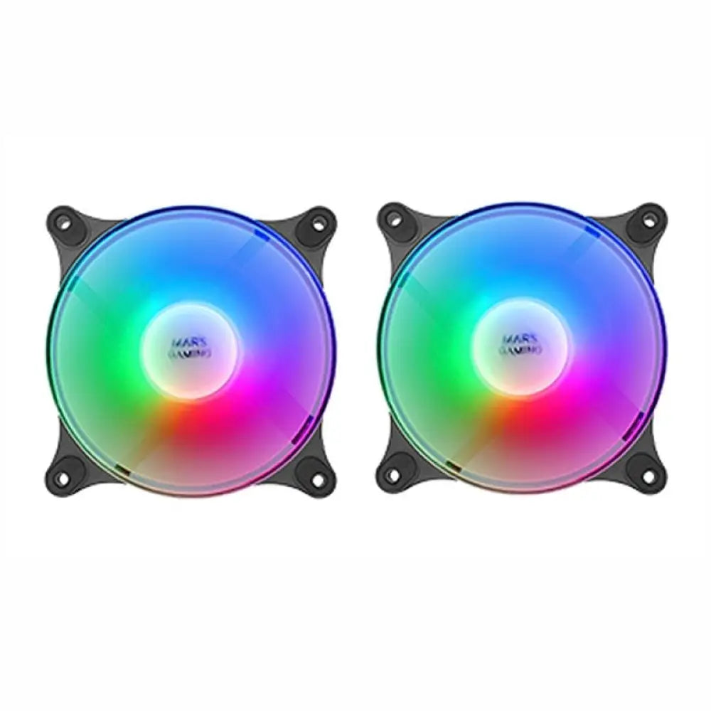 Refrigeración MARS GAMING MFDUO 12cm con 2 ventiladores RGB y funcionamiento silencioso en color negro