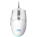Ratón con cable Mars Gaming MMG 3200dpi con iluminación RGB en color blanco, diseñado para juegos y uso diario.