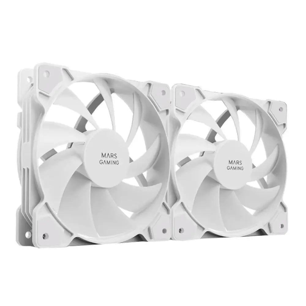 Ventilador silencioso MARS GAMING MF-PROX2 en color blanco, sistema de refrigeración para PC con diseño compacto y eficiente