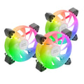 Ventilador de refrigeración MARS GAMING MF3A 120mm 3 en 1 ARGB negro, con iluminación RGB y diseño compacto.